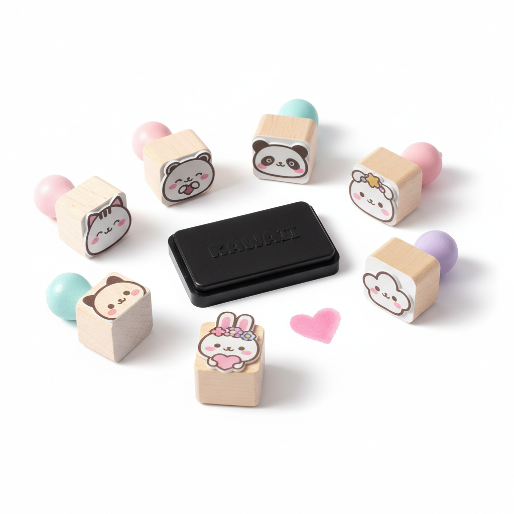 Kawaii Rubber Stamp Set