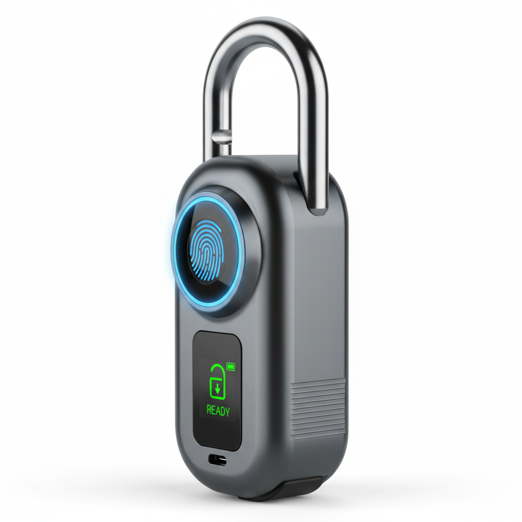 Fingerprint Padlock Side