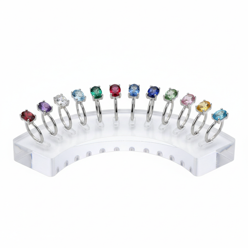 Crystal Birthstone Ring Set 12pc