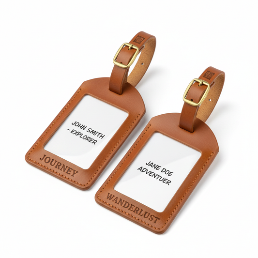 Leather Luggage Tags Set 2pc