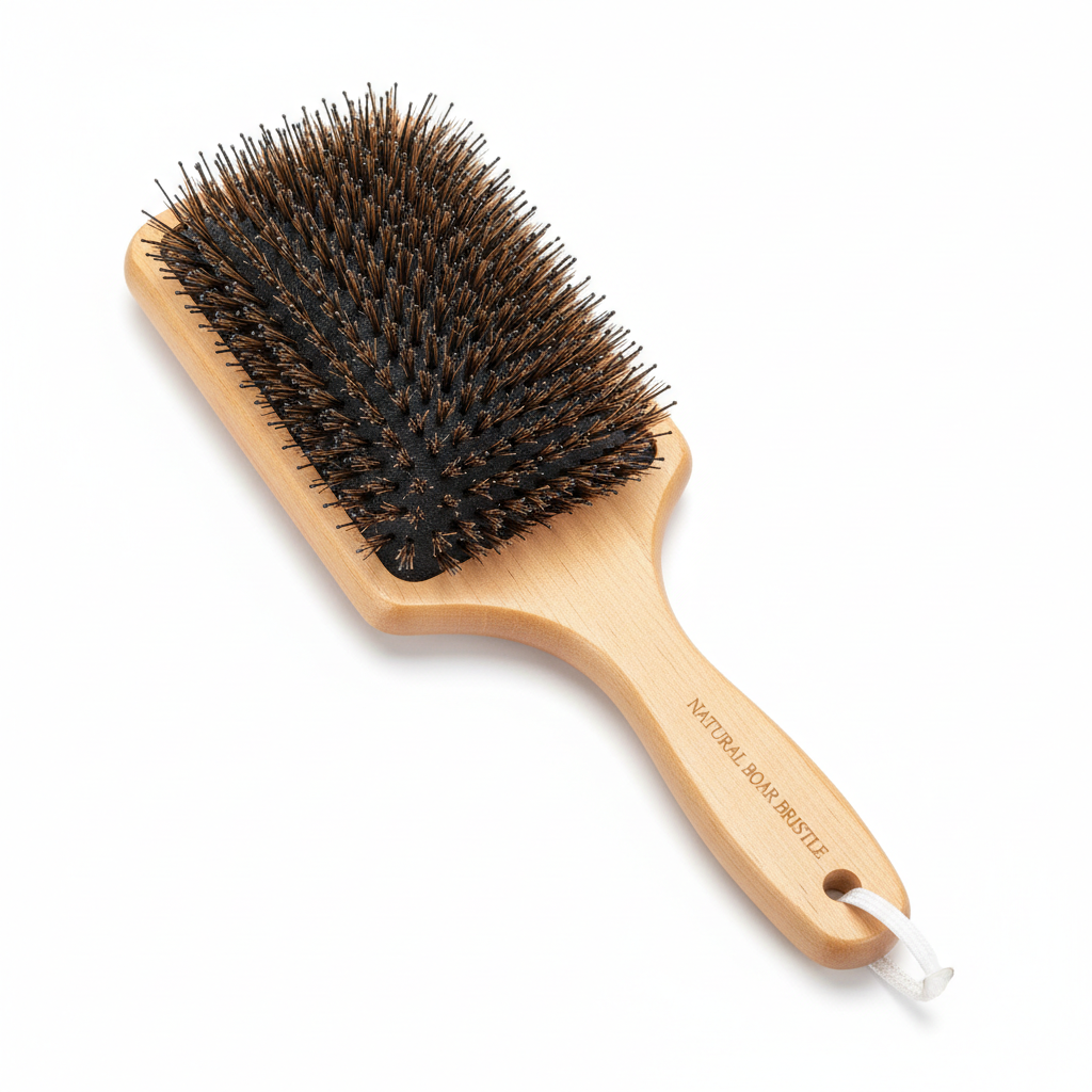 Boar Bristle Paddle Hair Brush