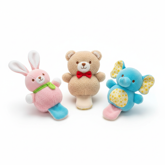 Baby Soft Plush Rattle Set 3pc