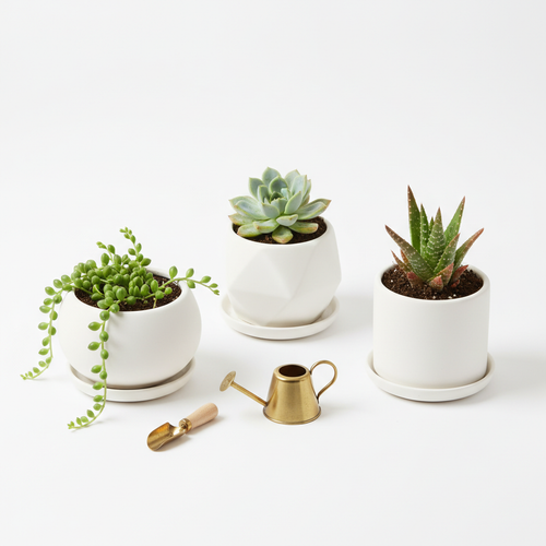Small Ceramic Succulent Planter Set of 4