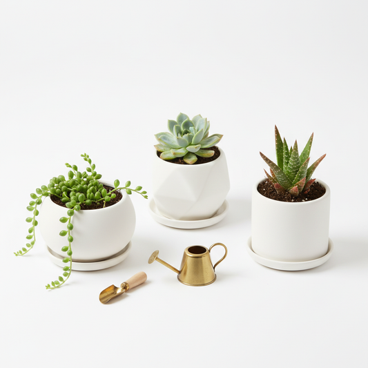 Small Ceramic Succulent Planter Set of 4