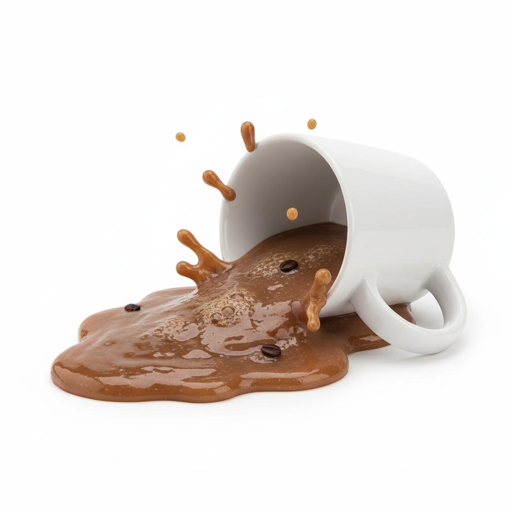 Fake Spilled Coffee Mug Desk Prank