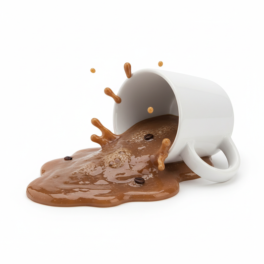 Fake Spilled Coffee Mug Desk Prank