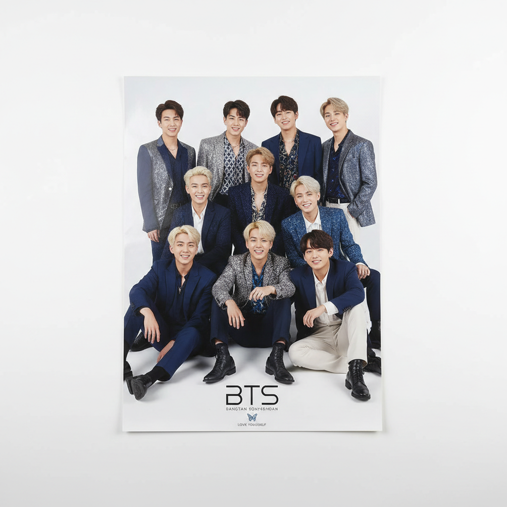 BTS Group Poster Flat Lay
