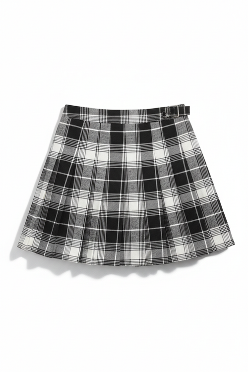 Women's Plaid Pleated Mini Skirt Y2K