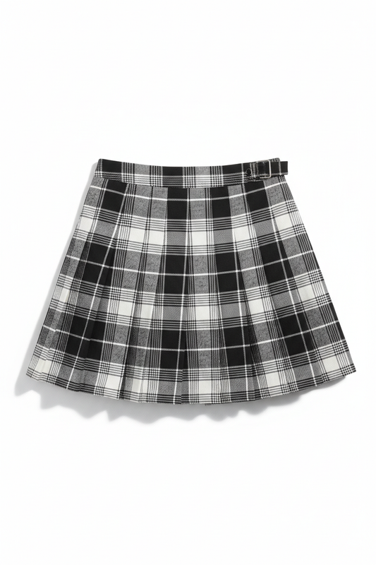 Women's Plaid Pleated Mini Skirt Y2K