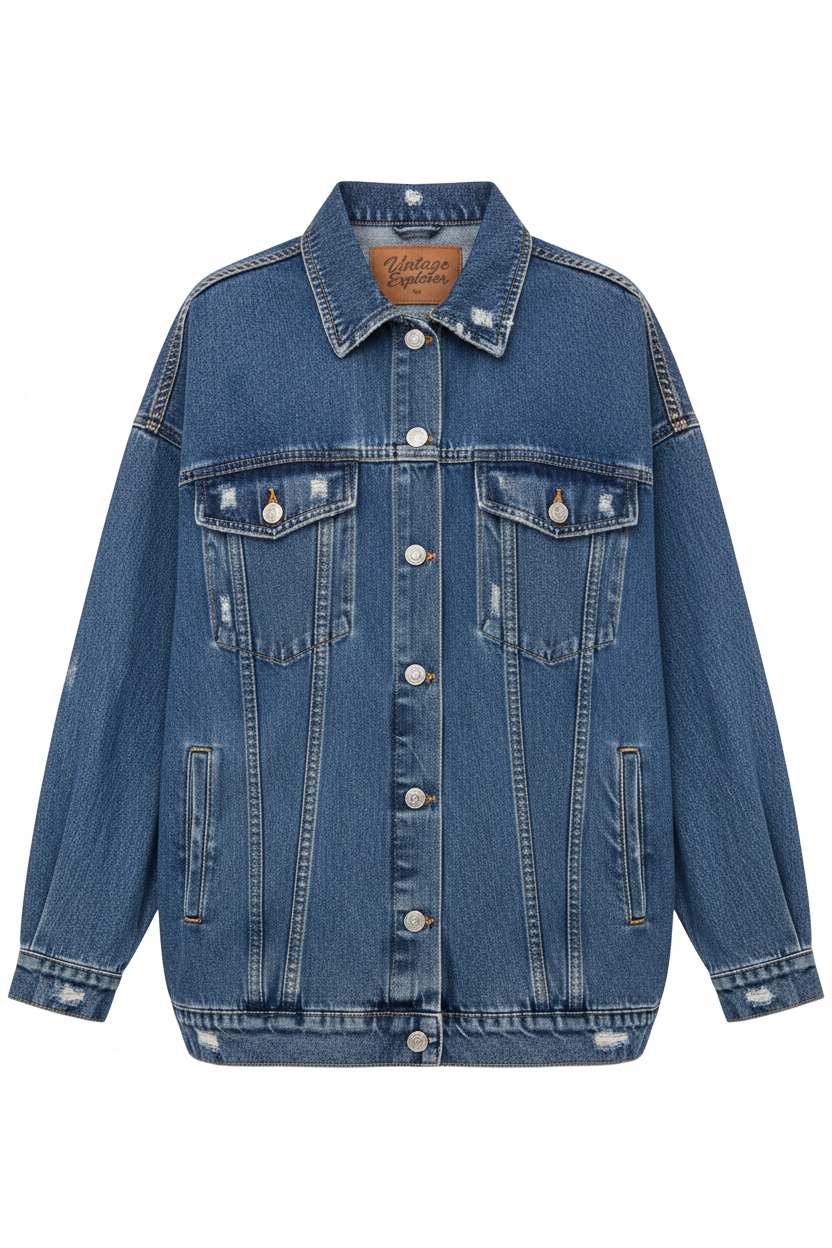 Women's Oversized Vintage Denim Jacket