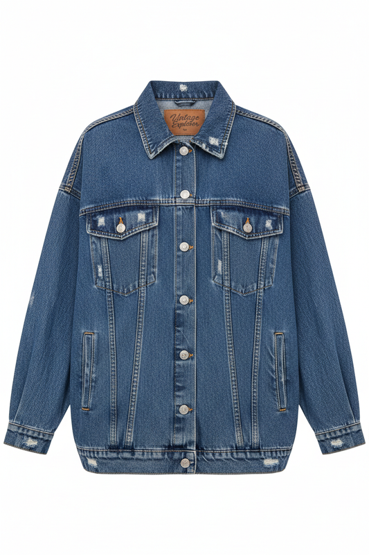 Women's Oversized Vintage Denim Jacket