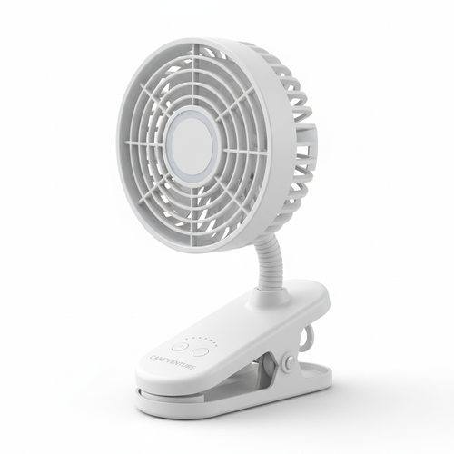 Rechargeable Portable Camping Fan with LED Light