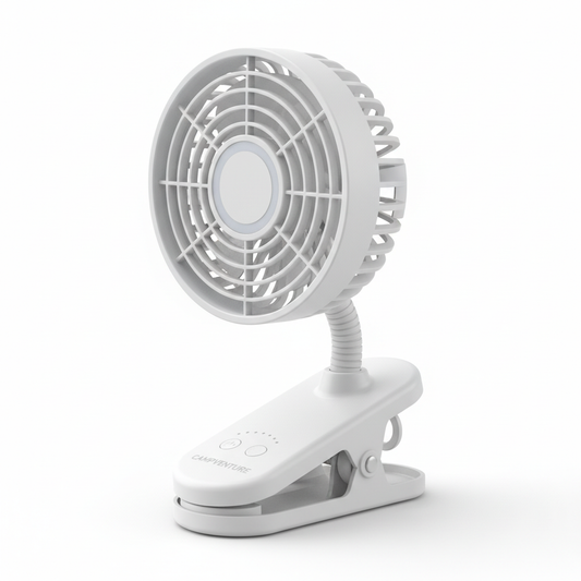 Rechargeable Portable Camping Fan with LED Light